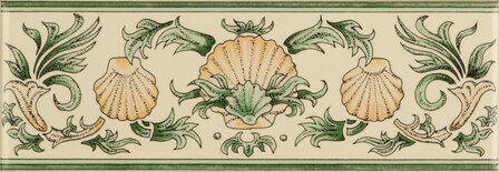 Scallop Shells, Green &amp; Buff , 152 x 50 x 7