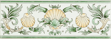 Scallop Shells, Green &amp; Buff , 152 x 50 x 7