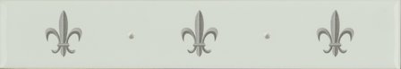 Fleur De Lis Platinum on Brilliant White, 152 x 25 x 7