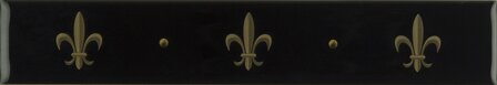 Fleur De Lis Gold on Jet Black, 152 x 25 x 7