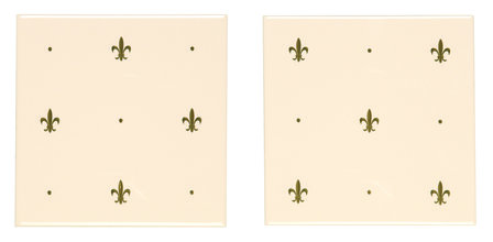 Fleur De Lis Gold on Country White (2 tile set), 152 x 152 x 7 per tile
