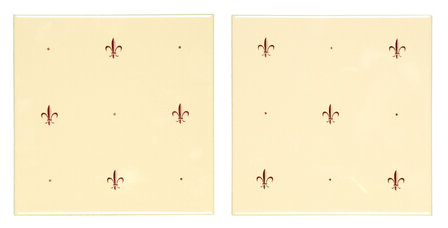 Fleur De Lis Burgundy (2 tile set), 152 x 152 x 7 per tile