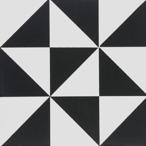 Avignon Black on Dover White, 151 x 151 x 9