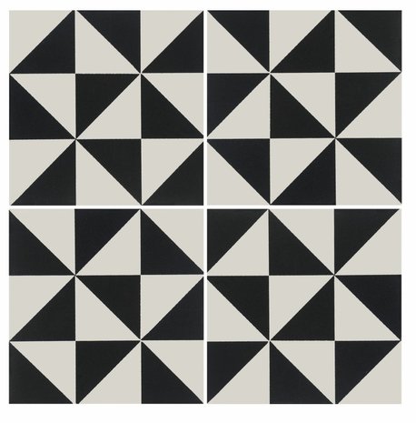 Avignon Black on Dover White, 151 x 151 x 9