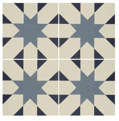 Seville Light Blue and Dark Blue on Dover White, 151 x 151 x 9