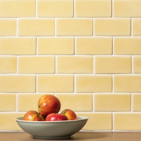 Soft Yellow Half Tile, 127 x 63 x 10