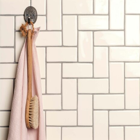 Off White Half Tile, 127 x 63 x 10