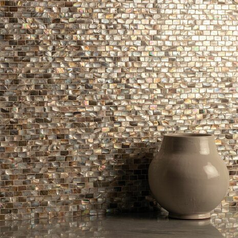 Gold Pearl Brickbond Mosaic, 318 x 310