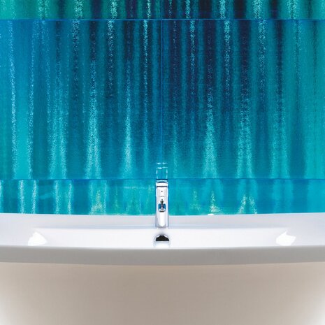 Aurora Borealis Aqua Gloss Splashback, 750 x 600 x 6