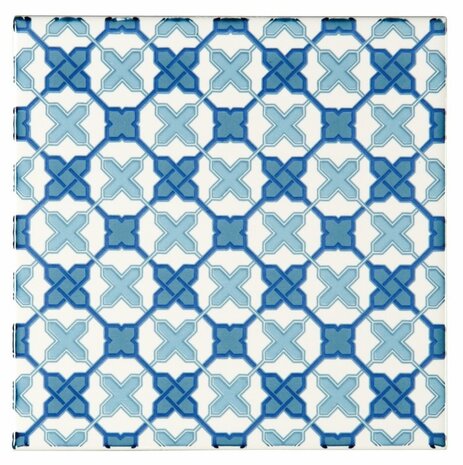 Filigree Blue (Sky Blue / Sea Blue / Midnight Blue on Brilliant White) , 152 x 152 x 7