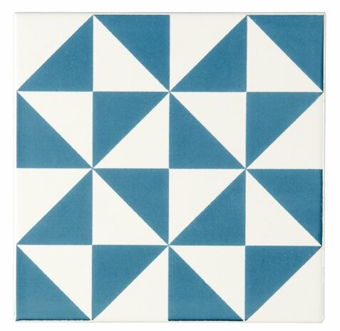 St Malo Blue (Sea Blue on Brilliant White) , 152 x 152 x 7