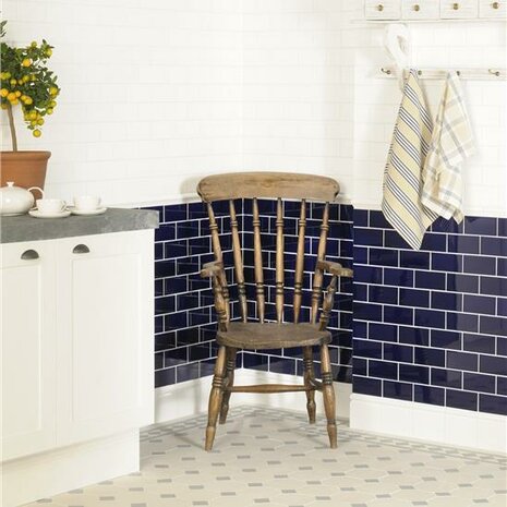 Royal Blue Half Tile, 152 x 75 x 7