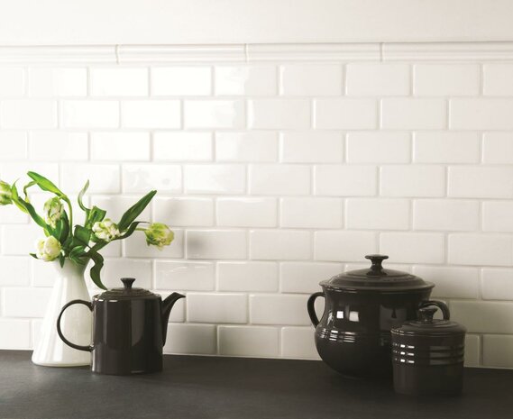 Pure White Half Tile, 127 x 63 x 10