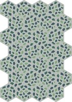 Bisazza cementtegel Hexagon Grit Blue 200 x 230