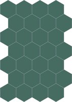Bisazza cementtegel Hexagon Petrolio E 200 x 230
