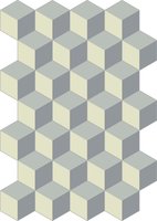 Bisazza cementtegel Hexagon Cubic Platino 200 x 230