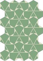Bisazza cementtegel Hexagon Plisados Jade C 200 x 230