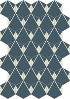 Bisazza cementtegel Hexagon Plisados Mar A 200 x 230