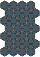 Bisazza cementtegel Hexagon Tac Night 200 x 230