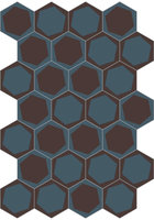 Bisazza cementtegel Hexagon On-Off Night 200 x 230