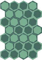Bisazza cementtegel Hexagon On-Off Teal 200 x 230