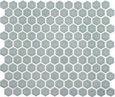 Mini Light Grey Gloss Hexagon, 304 x 260 x 5