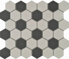 Porcelain Black & White Hexagon, 322 x 278 x 6