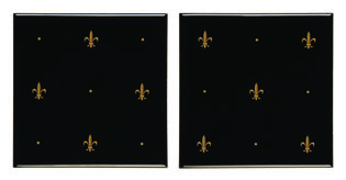 Fleur De Lis Gold on Black (2 tile set), 152 x 152 x 7 per tile