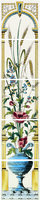 Poppy & Wheatsheaf 5-tile set on Country White, 152 x 152 x 7 per tile