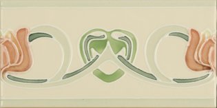 Lotus Flower Border on Country White , 152 x 76 x 7