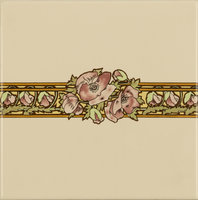 Nocturnal Slumber Border Tile on Country White , 152 x 152 x 7