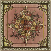 Spring Single Floral Tile on Country White , 152 x 152 x 7