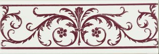 Burgundy Acanthus, 152 x 50 x 7