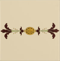 Cameo Carousel Border tile on Country White, 152 x 152 x 7