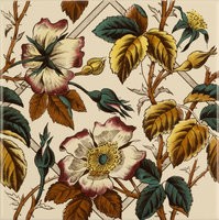 Floral Trellis on Country White , 152 x 152 x 7