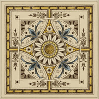 Symmetrical Classical Pattern on Country White , 152 x 152 x 7