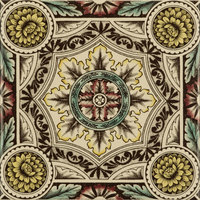 Symmetrical Floral Pattern on Country White , 152 x 152 x 7