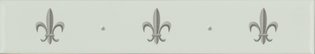 Fleur De Lis Platinum on Brilliant White, 152 x 25 x 7