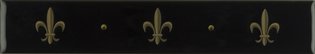 Fleur De Lis Gold on Jet Black, 152 x 25 x 7