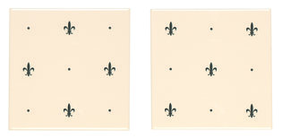 Fleur De Lis Platinum on Country White (2 tile set), 152 x 152 x 7 per tile