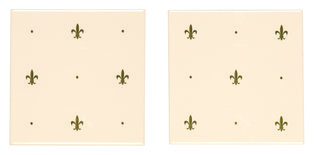 Fleur De Lis Gold on Country White (2 tile set), 152 x 152 x 7 per tile