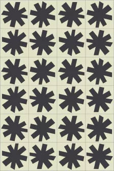 Bisazza cementtegel Square Asterisque B&W 200 x 200