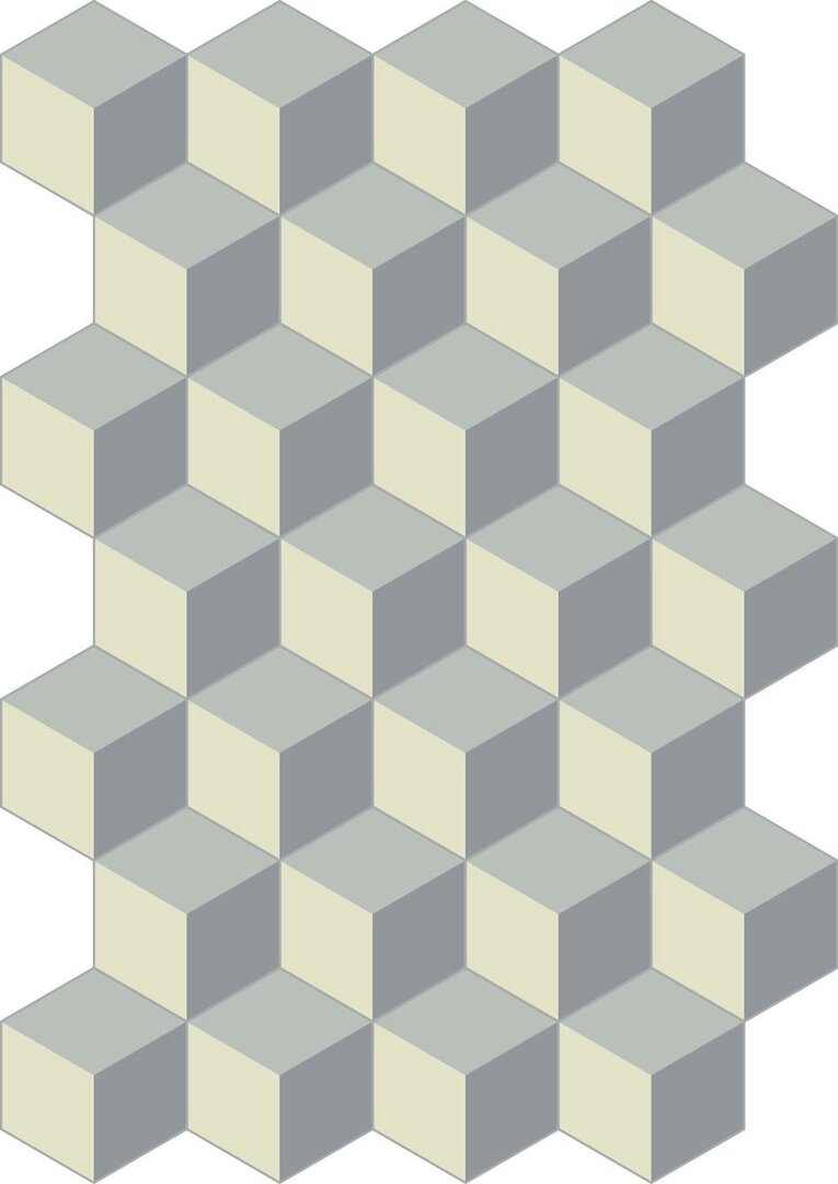 Bisazza cementtegel Hexagon Cubic Platino 200 x 230