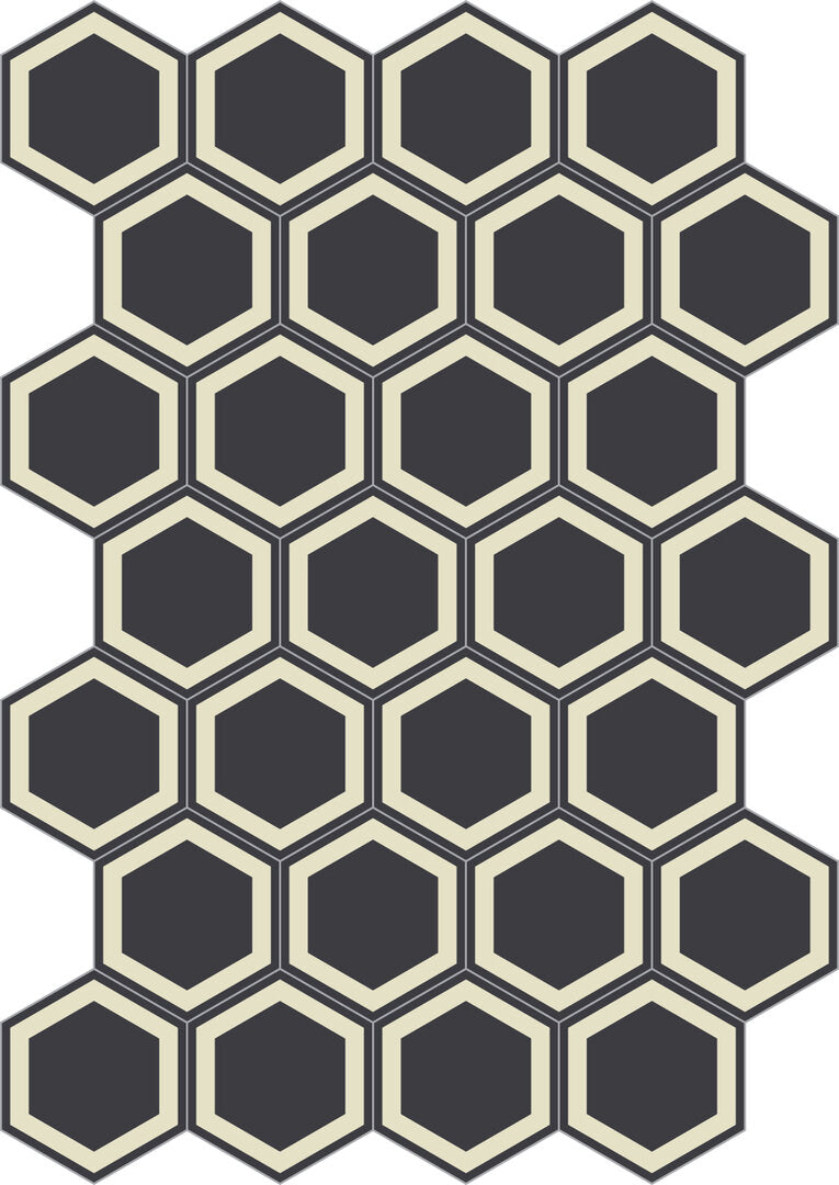 Bisazza cementtegel Hexagon Honey Nero 200 x 230
