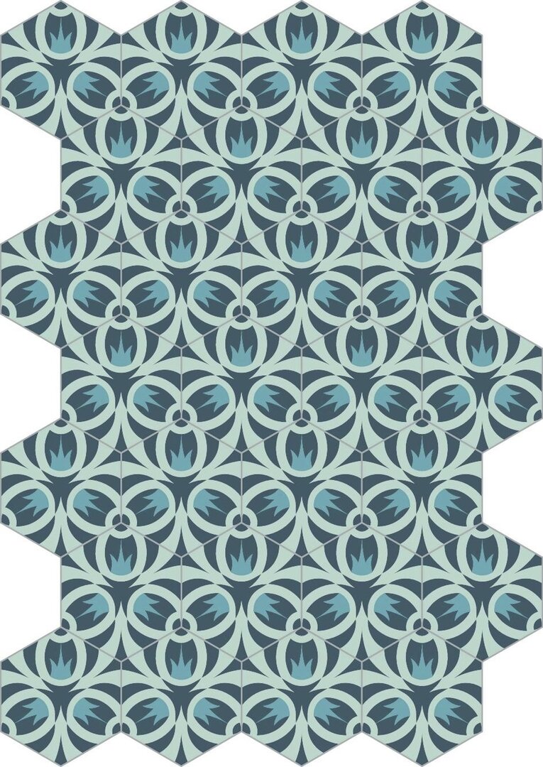 Bisazza cementtegel Hexagon Oak Pacific 200 x 230