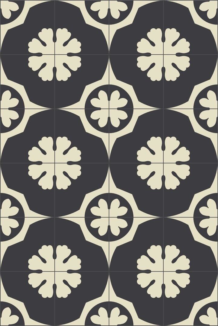 Bisazza cementtegel Square Twiggy Nero 200 x 200