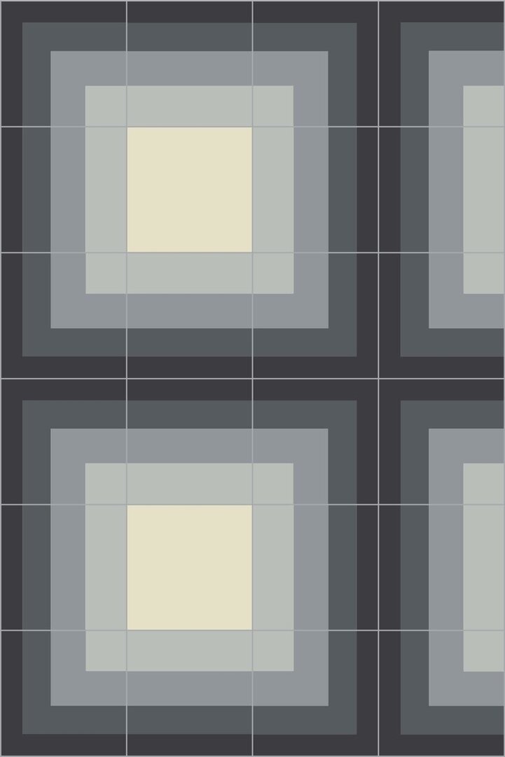 Bisazza cementtegel Square Maze Charcoal 200 x 200