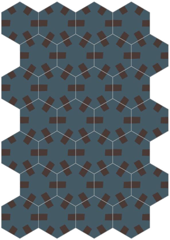 Bisazza cementtegel Hexagon Tac Night 200 x 230