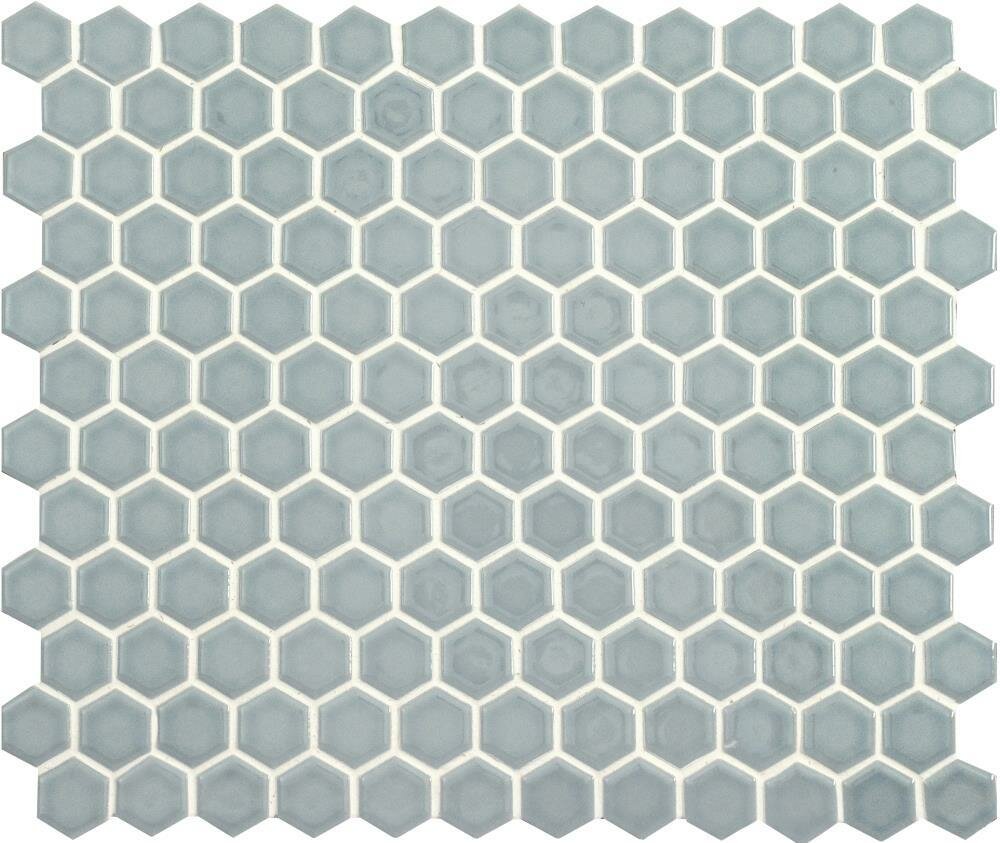 Mini Light Grey Gloss Hexagon 304 x 260 x 5