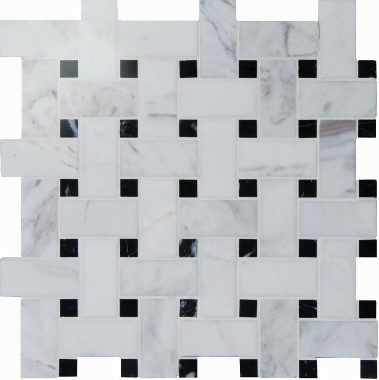 Basketweave (white with black dot) 290 x 290 x 8